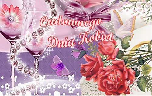 Kieliszki do wina cudownego dnia kobiet